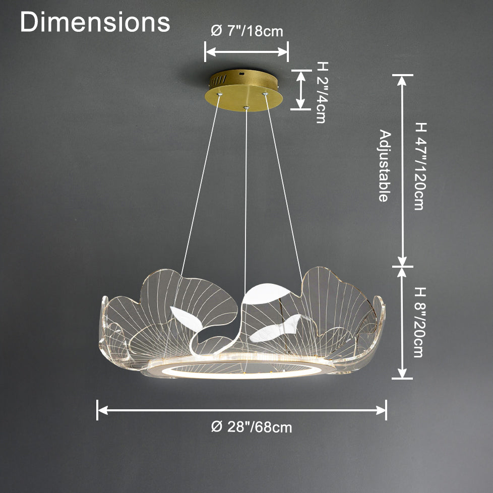 Lustre en Feuilles de Ginkgo -Élégance Naturelle