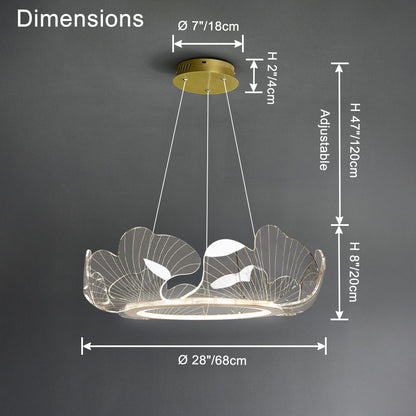 Lustre en Feuilles de Ginkgo -Élégance Naturelle