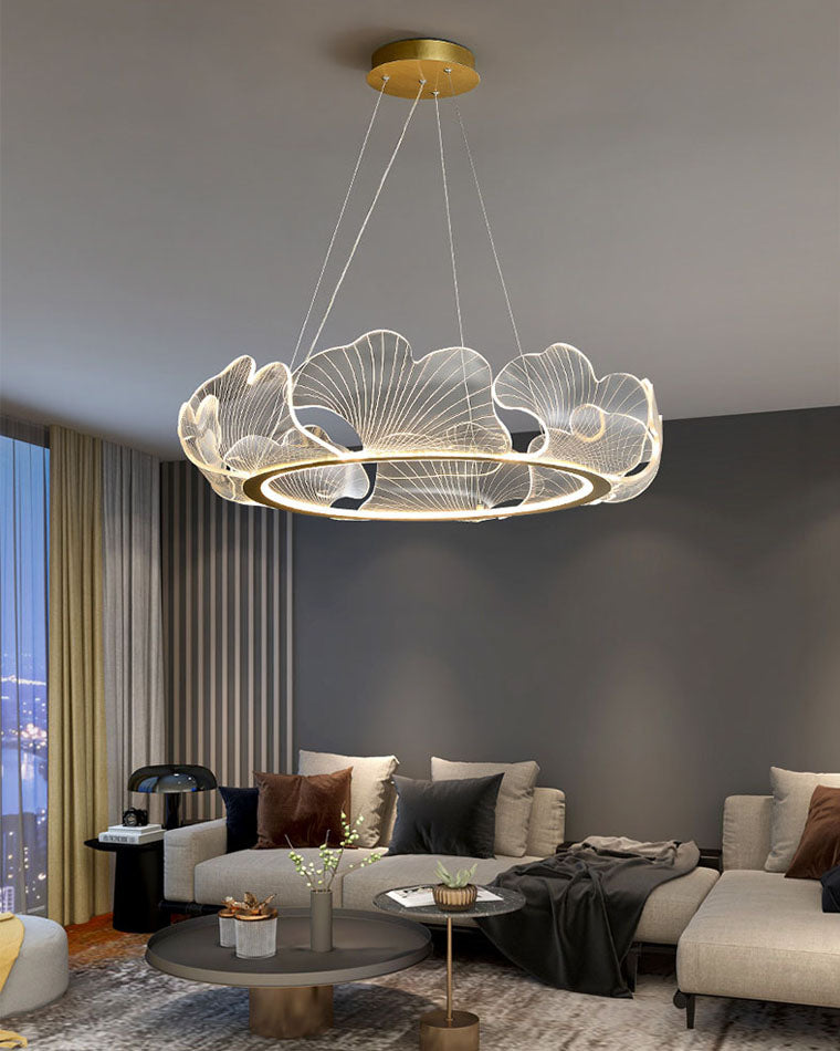 Lustre en Feuilles de Ginkgo -Élégance Naturelle