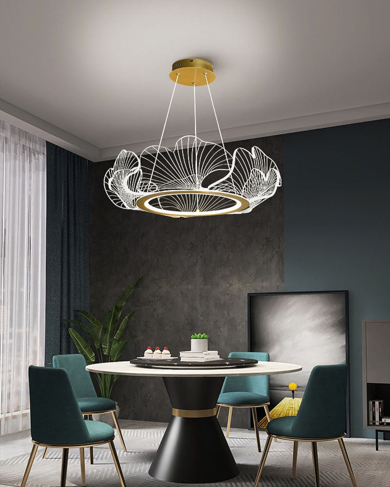 Lustre en Feuilles de Ginkgo -Élégance Naturelle
