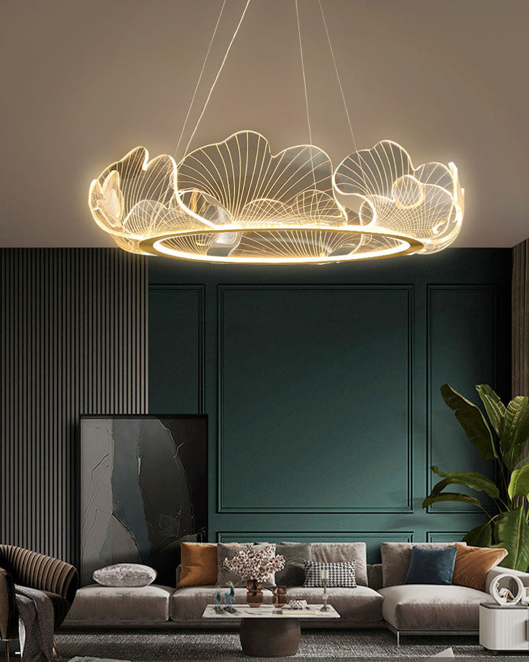 Lustre en Feuilles de Ginkgo -Élégance Naturelle