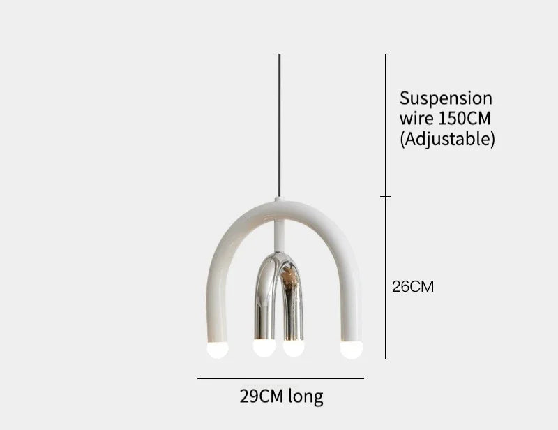 Lustre en U minimaliste pour salon - Style scandinave