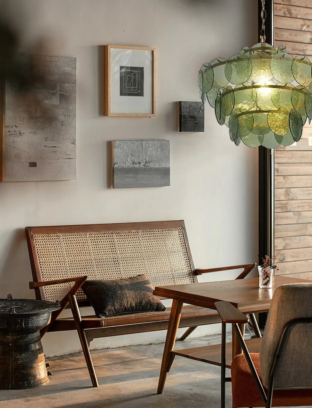 Lustre en Verre pour Cuisine - Luminaire Vintage Retro