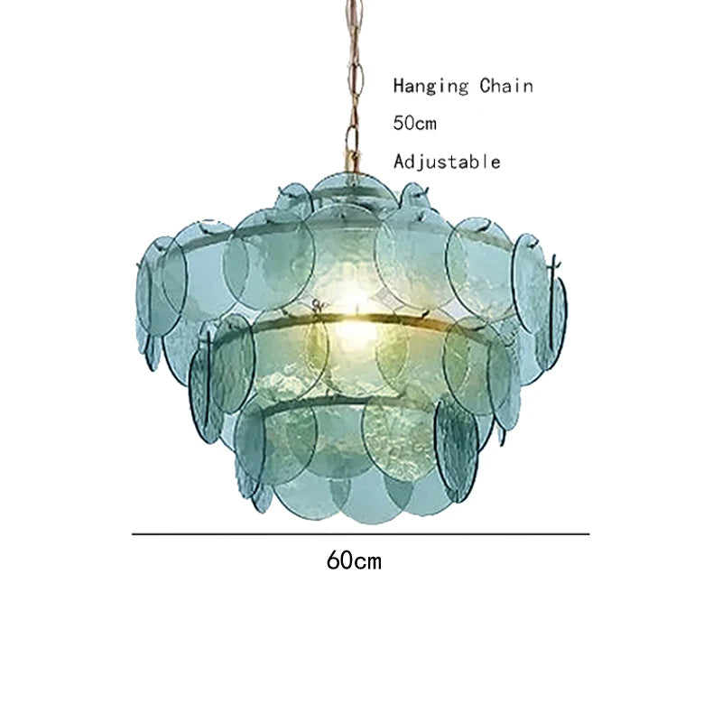 Lustre en Verre pour Cuisine - Luminaire Vintage Retro