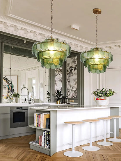 Lustre en Verre pour Cuisine - Luminaire Vintage Retro