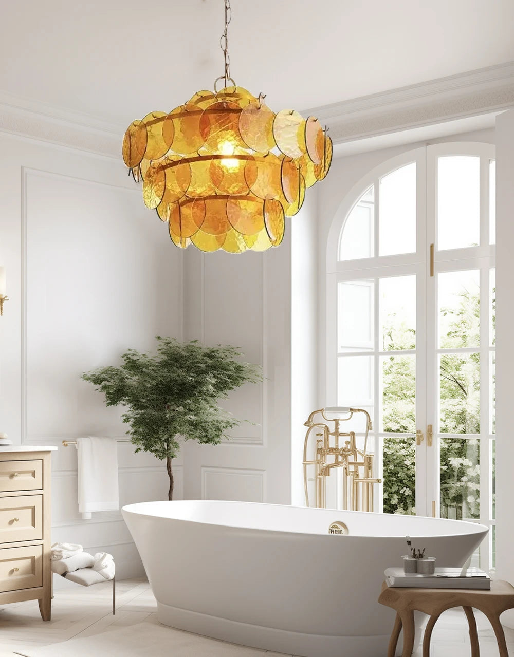 Lustre en Verre pour Cuisine - Luminaire Vintage Retro