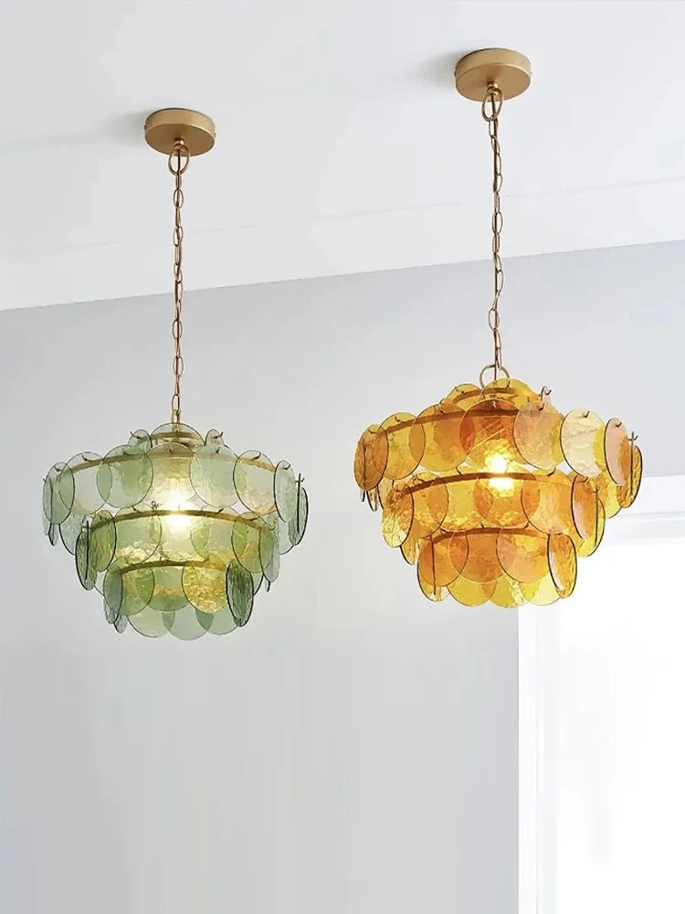 Lustre en Verre pour Cuisine - Luminaire Vintage Retro
