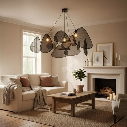 Lustre en bambou noir