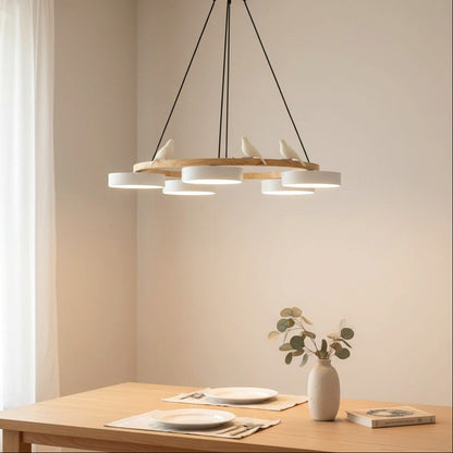 Lustre pour table de cuisine nordique avec oiseaux