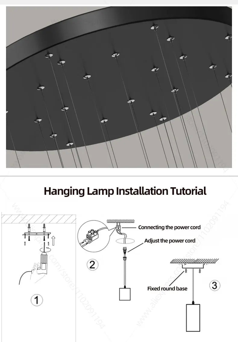 Lustre suspensions de tubes lumineux pour villa