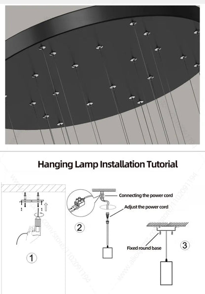 Lustre suspensions de tubes lumineux pour villa