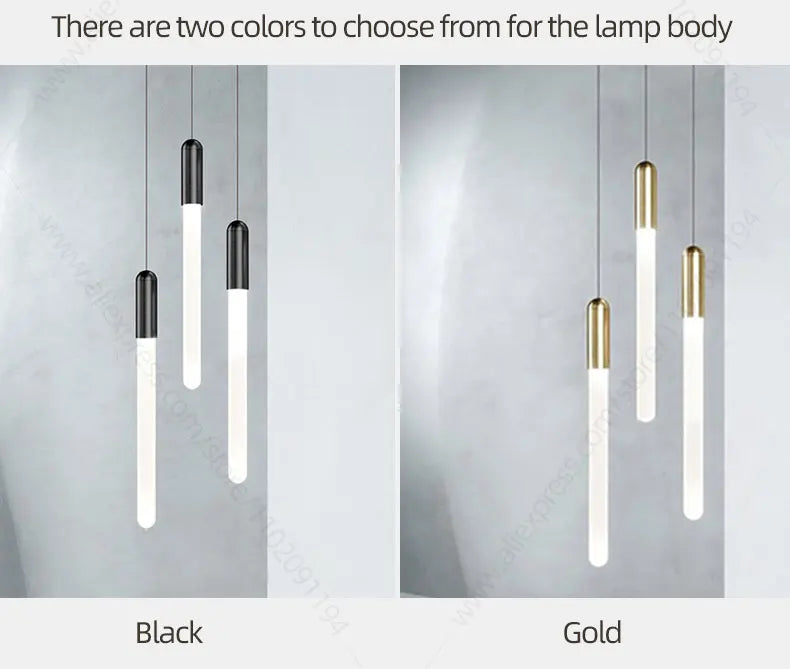Lustre suspensions de tubes lumineux pour villa