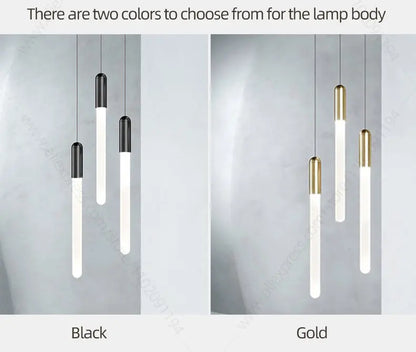 Lustre suspensions de tubes lumineux pour villa