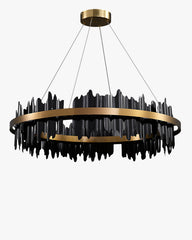 Lustre Rond - Iceberg Noir & Or