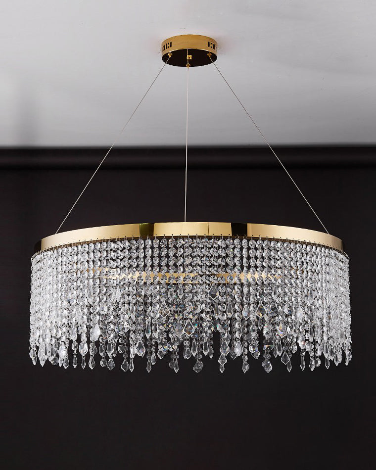 Lustre Solaris Rond en Cristal