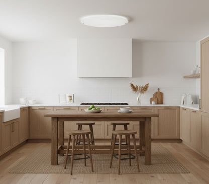Petit Plafonnier Rond en Verre Blanc