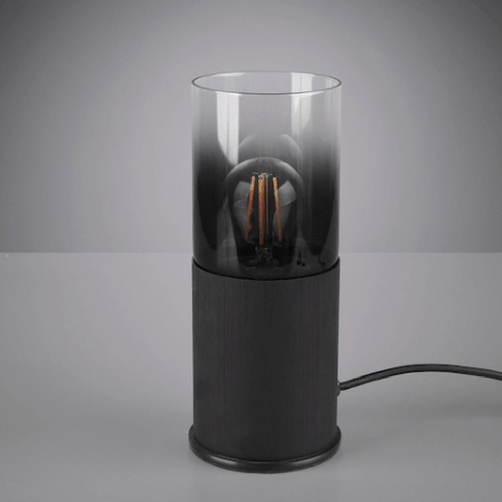 Petite Lampe de Table en Verre Noir