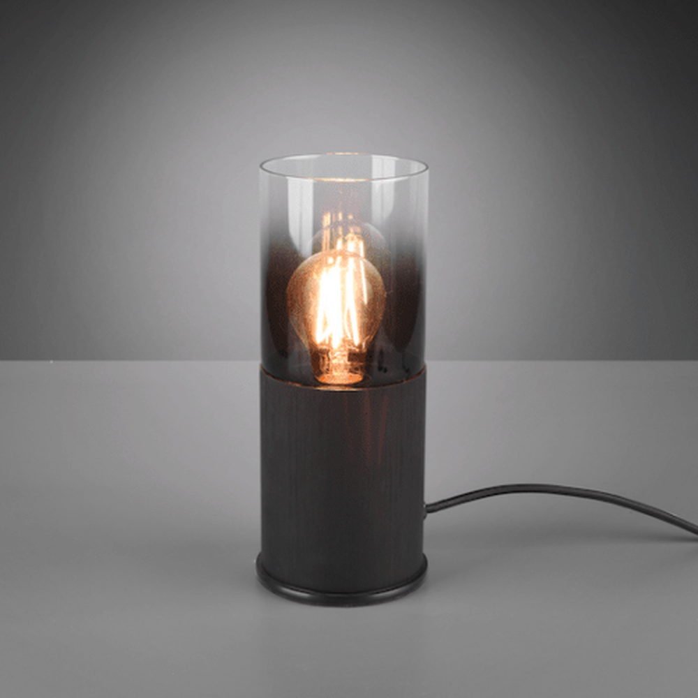 Petite Lampe de Table en Verre Noir