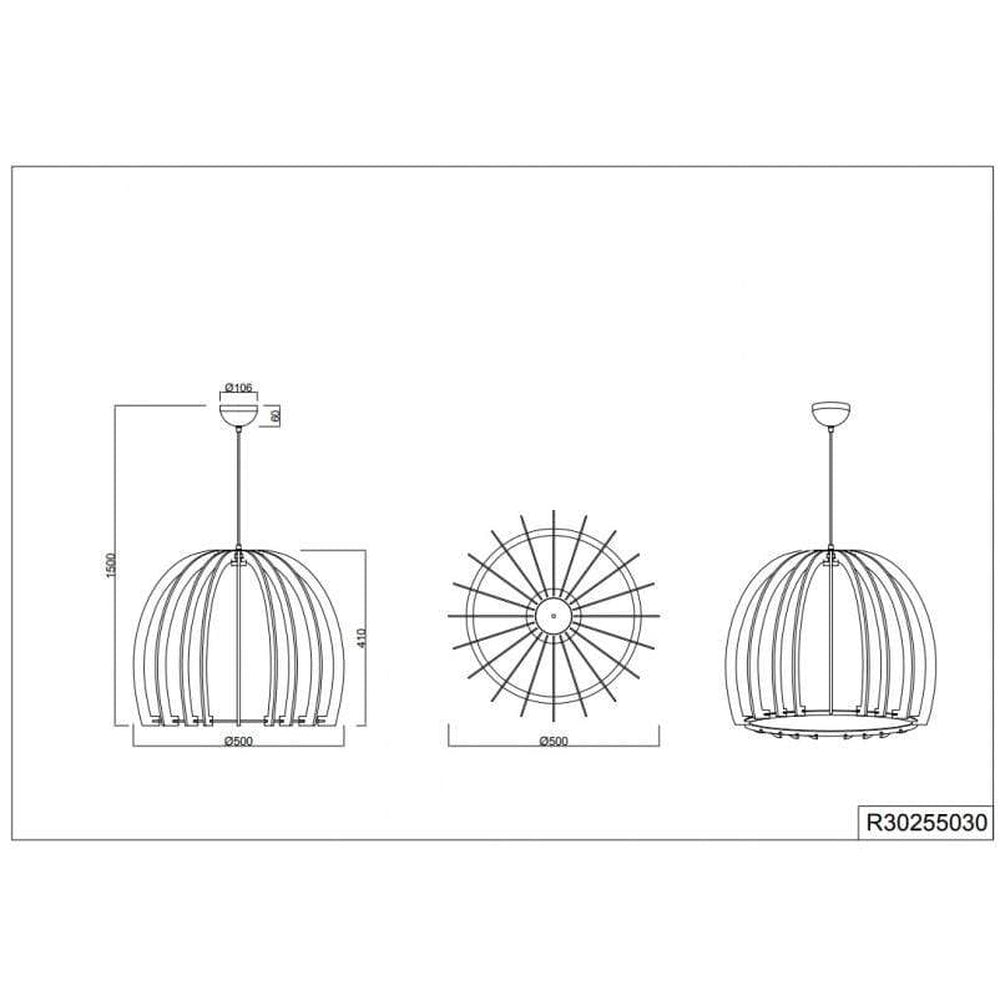 Petite lampe en suspension en bois pour chambre