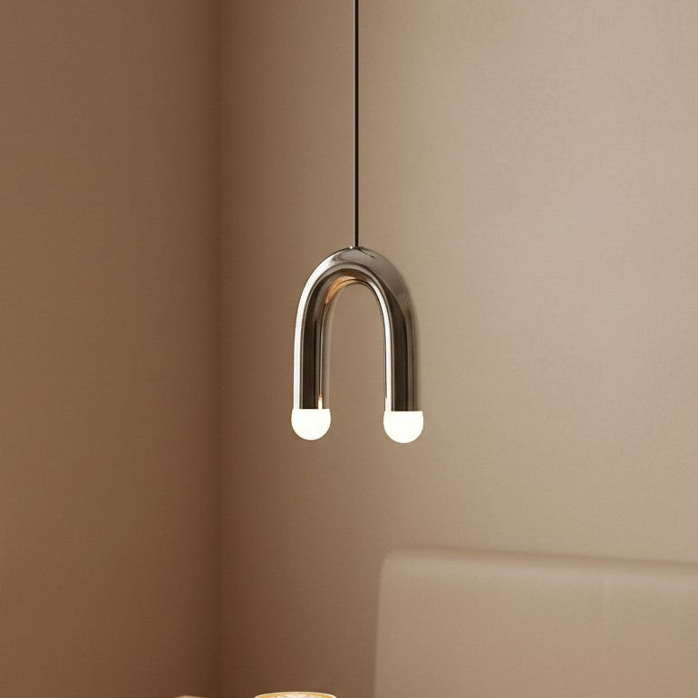 Lustre LED en forme de U couleur pastel - Style scandinave