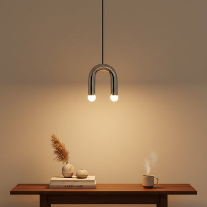 Lustre LED en forme de U couleur pastel - Style scandinave