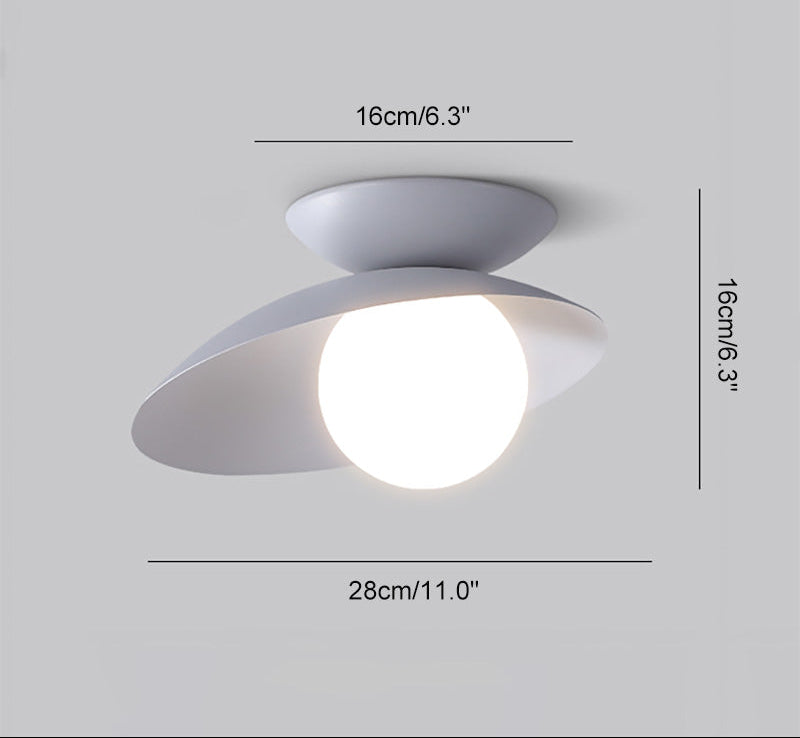 Plafonnier Asymétrique Globe Verre Dépoli