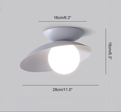 Plafonnier Asymétrique Globe Verre Dépoli
