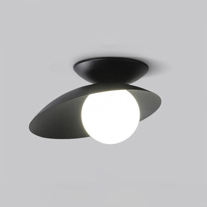 Plafonnier Asymétrique Globe Verre Dépoli