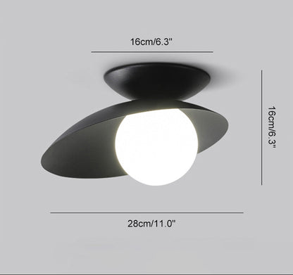 Plafonnier Asymétrique Globe Verre Dépoli