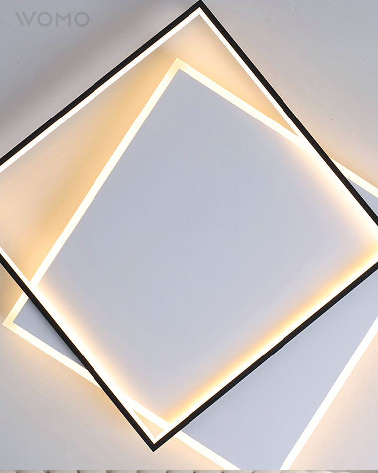 Plafonnier Carré Moderne Ultra-Fin