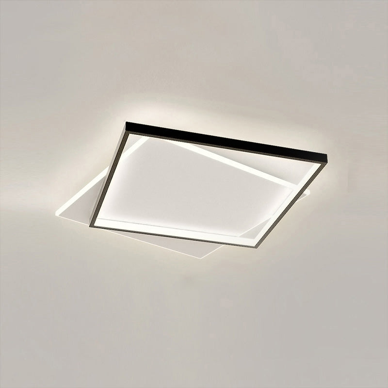 Plafonnier Carré Moderne Ultra-Fin
