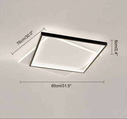 Plafonnier Carré Moderne Ultra-Fin