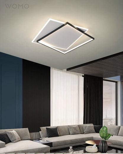 Plafonnier Carré Moderne Ultra-Fin