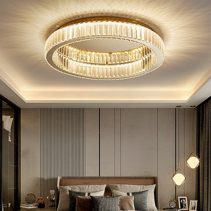 Plafonnier Cristal Doré - Élégance Lumineuse LED 40/50 cm