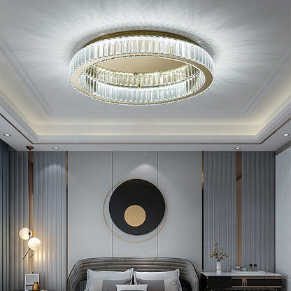 Plafonnier Cristal Doré - Élégance Lumineuse LED 40/50 cm