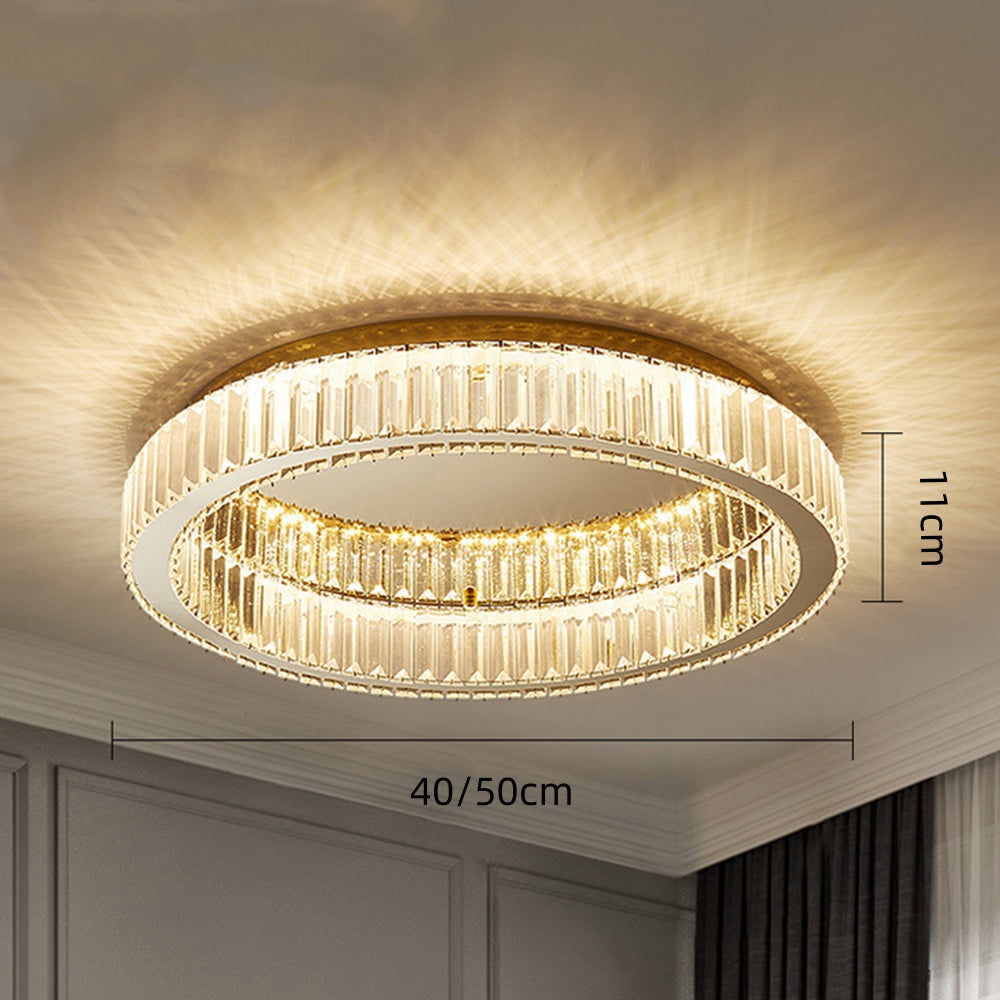 Plafonnier Cristal Doré - Élégance Lumineuse LED 40/50 cm