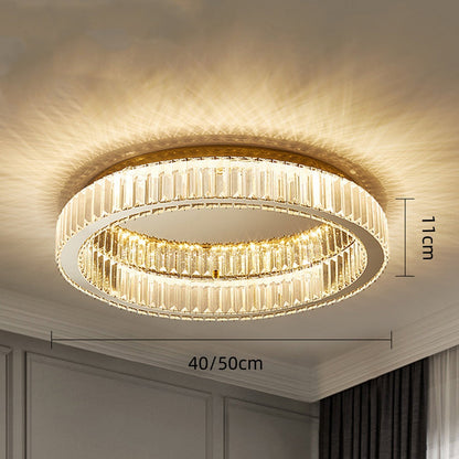 Plafonnier Cristal Doré - Élégance Lumineuse LED 40/50 cm