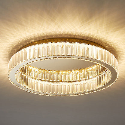 Plafonnier Cristal Doré - Élégance Lumineuse LED 40/50 cm
