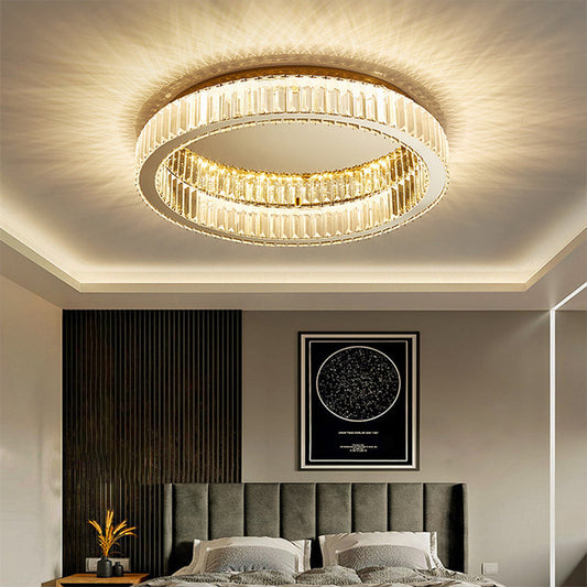 Plafonnier Cristal Doré - Élégance Lumineuse LED 40/50 cm