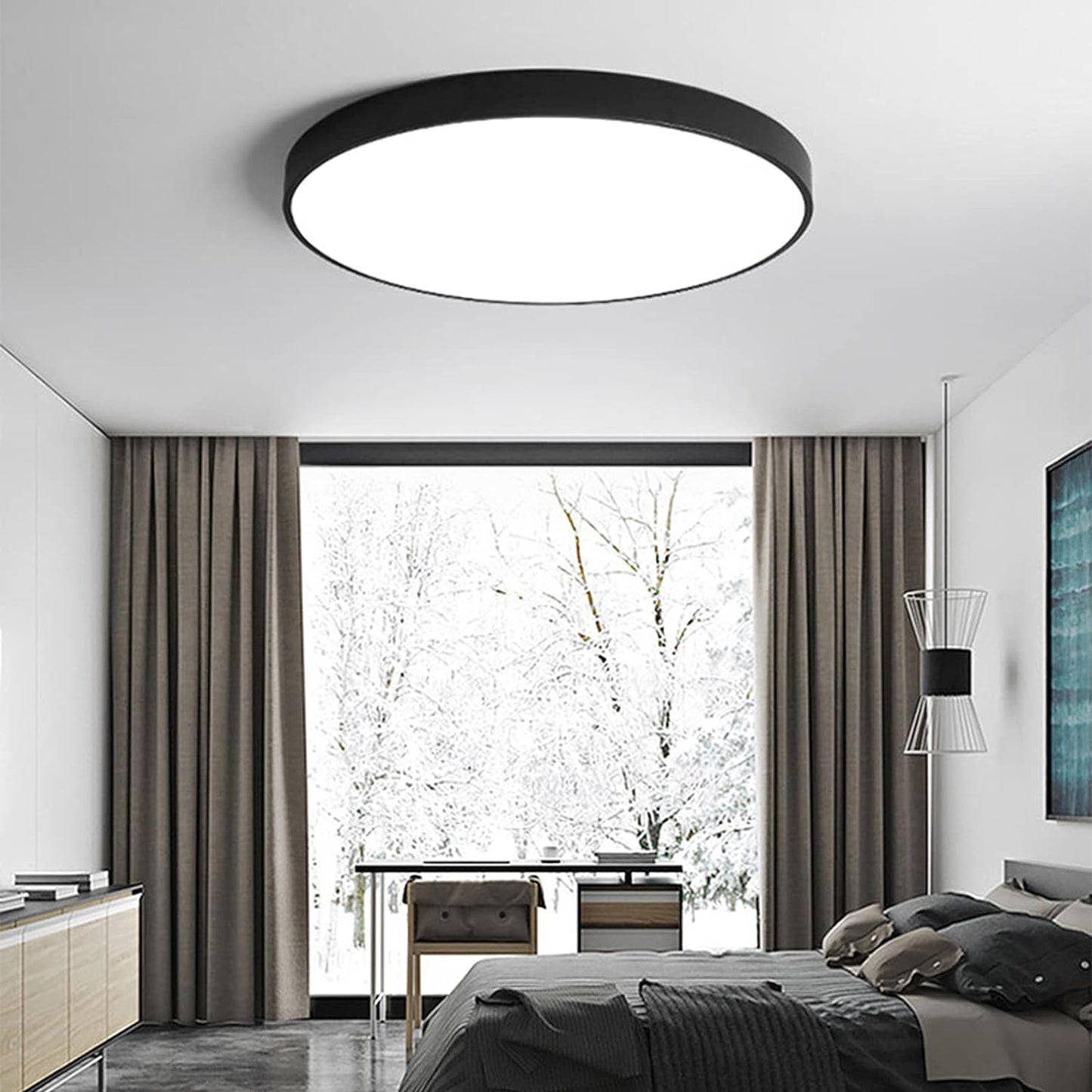 Plafonnier Design Élégance LED - Lumière Douce pour Salon