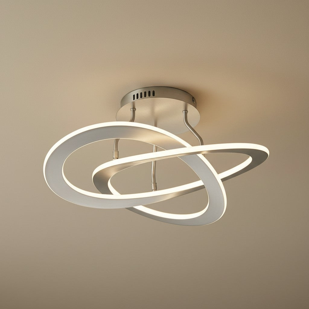 Plafonnier Design LED Argenté Moderne