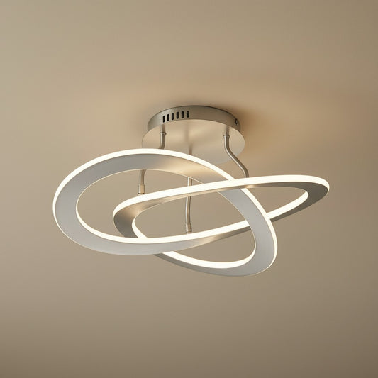 Plafonnier Design LED Argenté Moderne