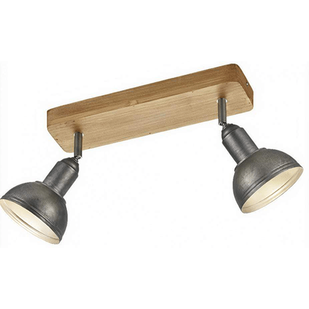 Plafonnier Double Spot - Bois & Métal