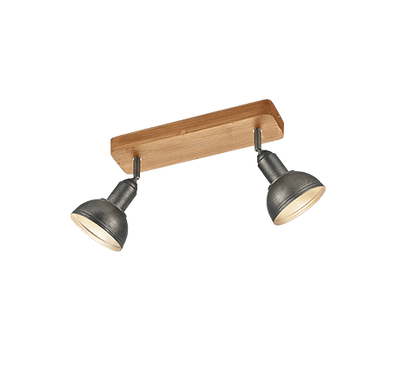 Plafonnier Double Spot - Bois & Métal
