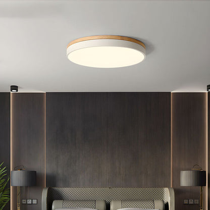 Plafonnier Élégance Bois LED - Luminaire Rond Design Moderne