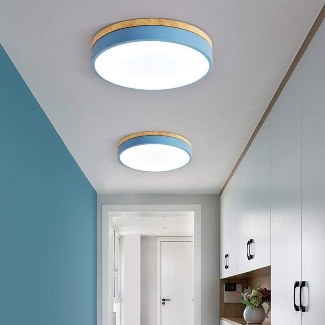 Plafonnier Élégance Bois LED - Luminaire Rond Design Moderne