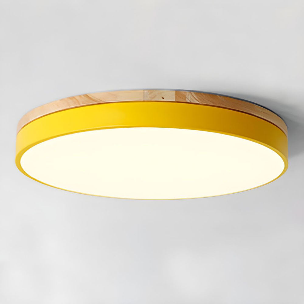Plafonnier Élégance Bois LED - Luminaire Rond Design Moderne