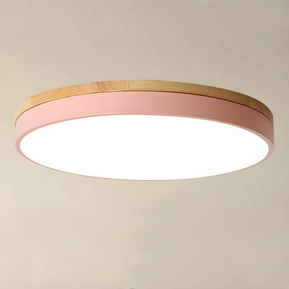 Plafonnier Élégance Bois LED - Luminaire Rond Design Moderne