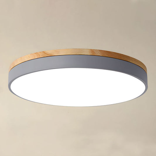 Plafonnier Élégance Bois LED - Luminaire Rond Design Moderne