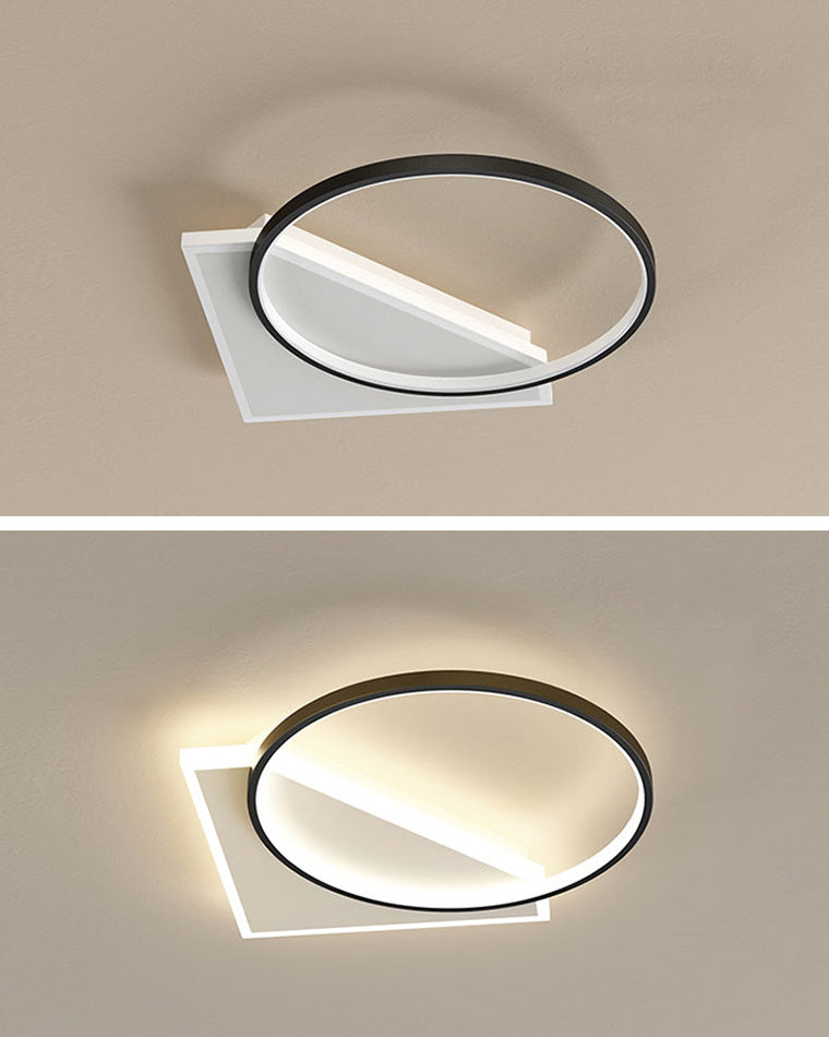 Plafonnier Géométrique Plat à Intensité Variable